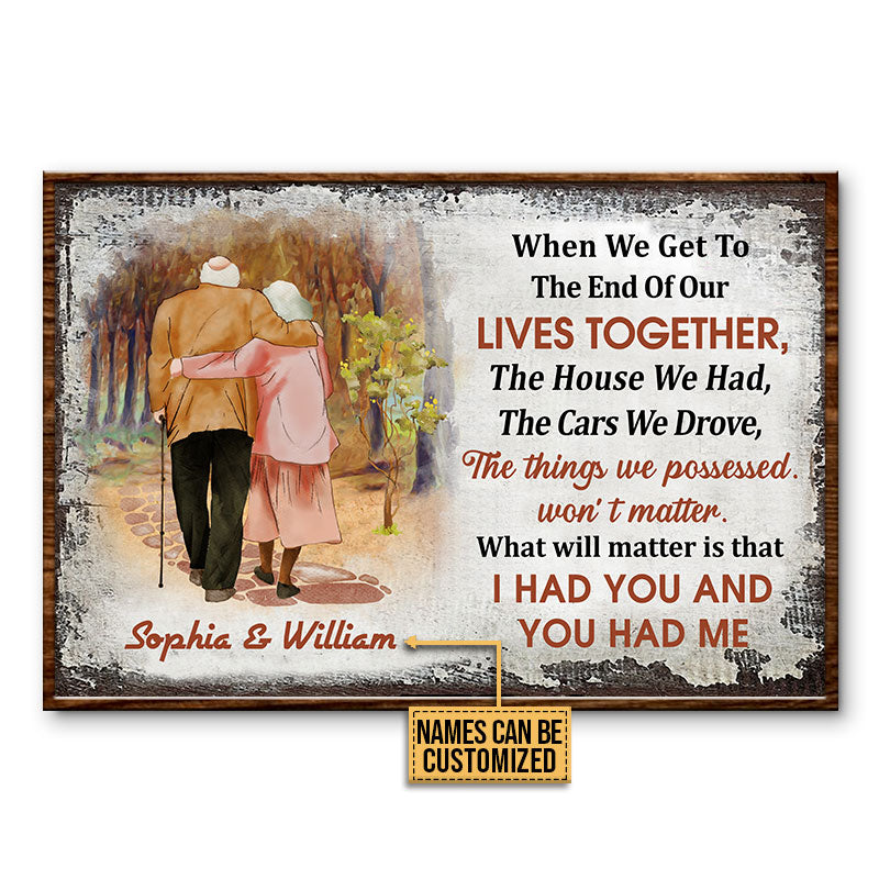 Old Couple When We Get The End Custom Poster, Anniversary, Wall Pictures, Wall Art, Wall Decor