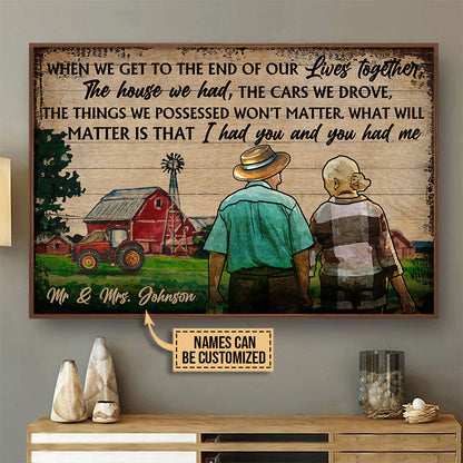Old Farmer Couple When We Get Old Custom Poster