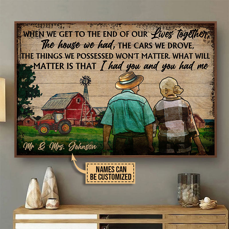 Old Farmer Couple When We Get Old Custom Poster