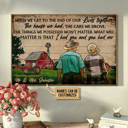 Old Farmer Couple When We Get Old Custom Poster