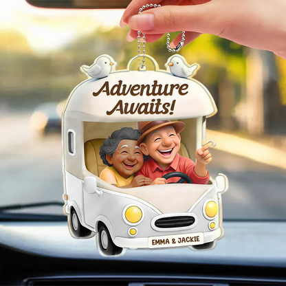 Old Couple Camping Partners For Life - Personalized Acrylic Car Hanger