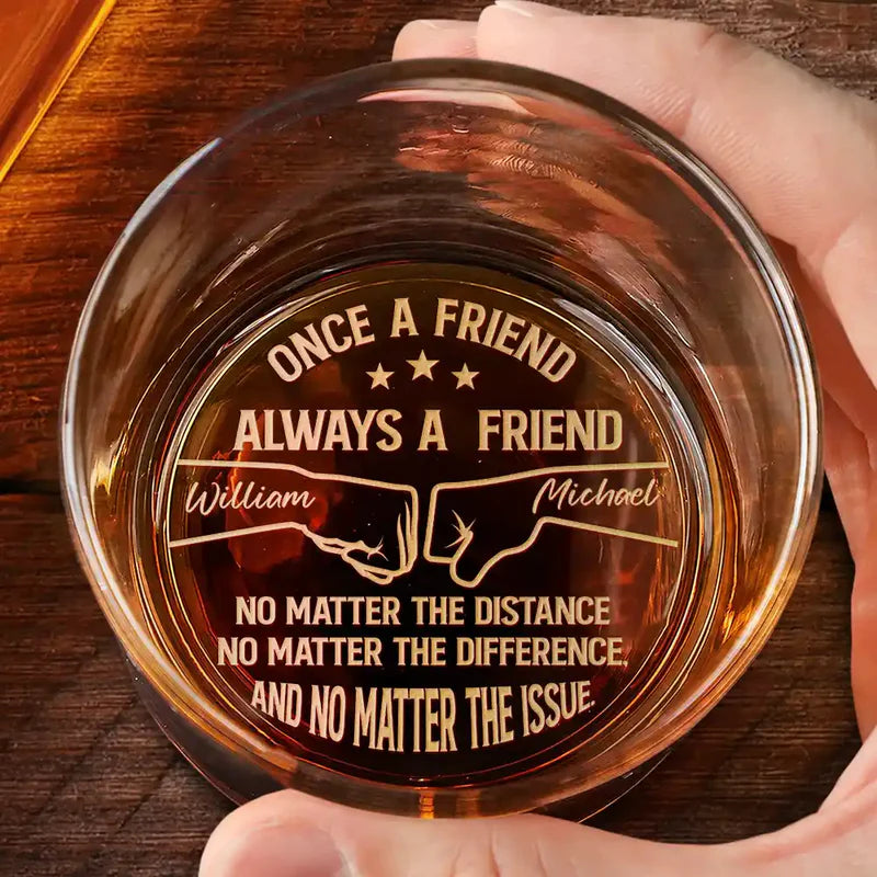 Once A Brother Always A Brother - Personalized Engraved Whiskey Glass