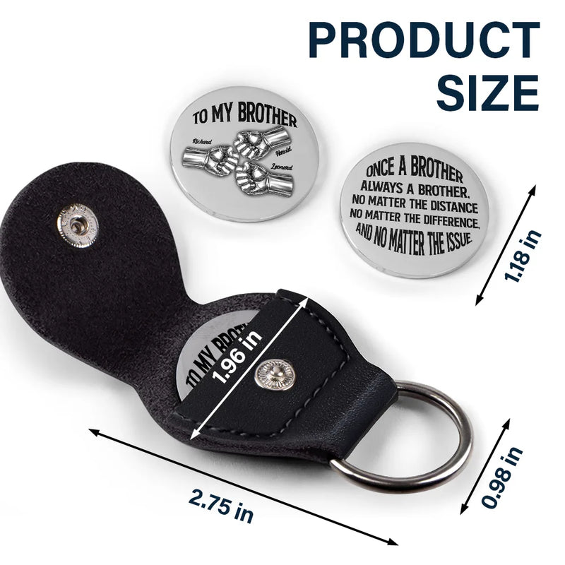 Once A Brother Always A Brother - Personalized Leather Pocket Hug