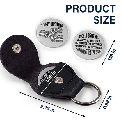 Once A Brother Always A Brother - Personalized Leather Pocket Hug