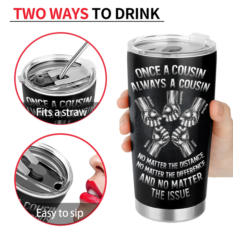 Once A Brother Always A Brother Metal Effect Hand Punch - Personalized Tumbler
