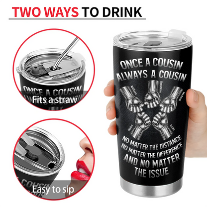Once A Brother Always A Brother Metal Effect Hand Punch - Personalized Tumbler