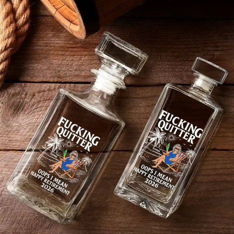 Oops I Mean Happy Retirement - Personalized Square Whiskey Bottle