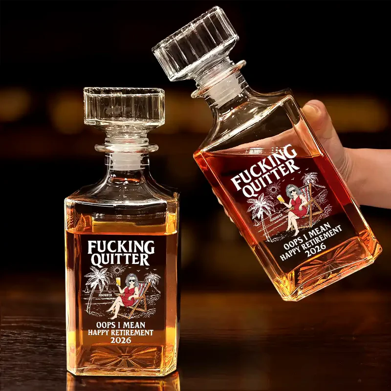 Oops I Mean Happy Retirement - Personalized Square Whiskey Bottle