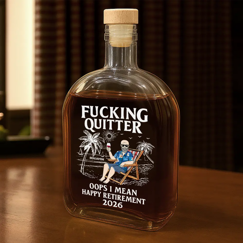 Oops I Mean Happy Retirement - Personalized Whiskey Bottle