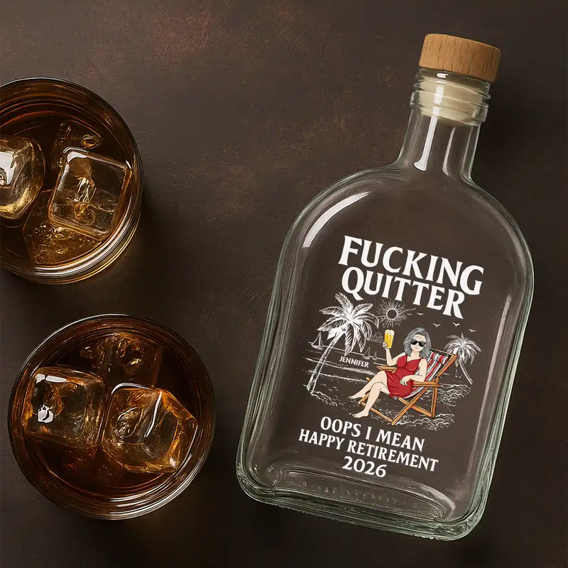 Oops I Mean Happy Retirement - Personalized Whiskey Bottle