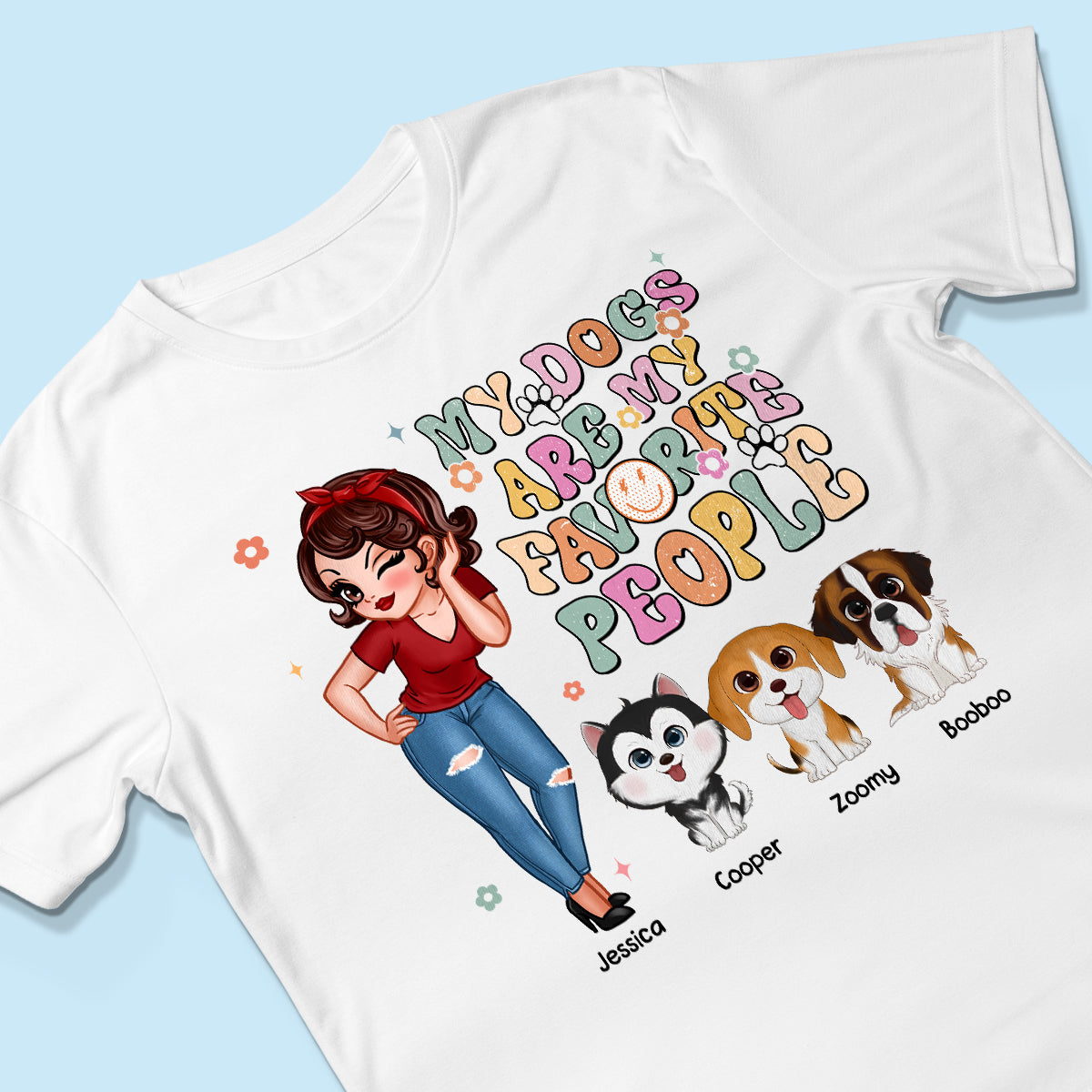 Dogs Are My Favorite People Vintage Style Personalized Shirt