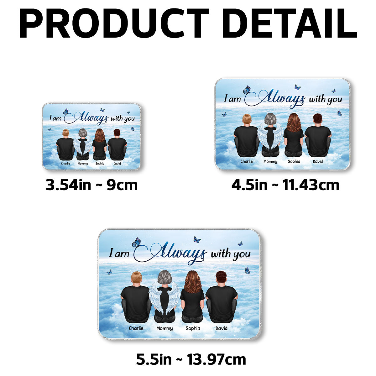 Always With You Sky Family Memorial Personalized Acrylic Fridge Magnet, Remembrance Gift, Sympathy Gift