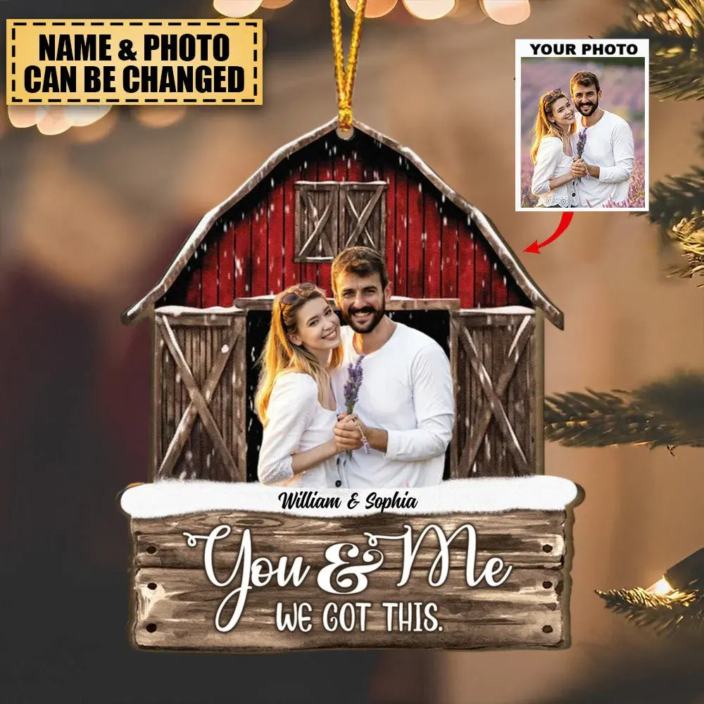 Our First Christmas As Mr. & Mrs - Personalized Photo Wooden Ornament  The Next Custom Gift