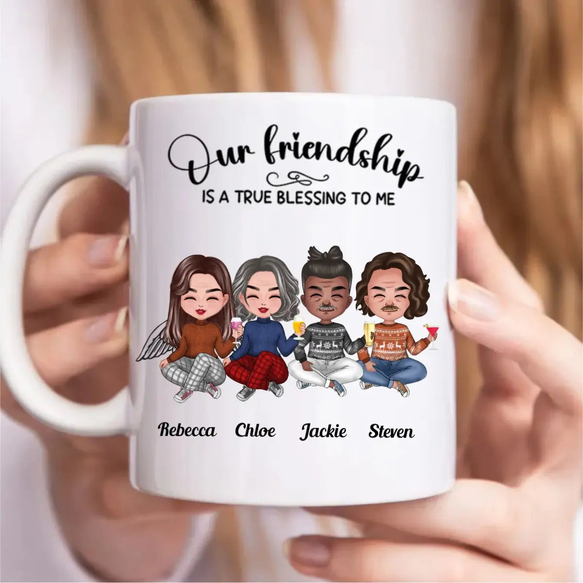 Our Friendship Is A True Blessing To Me - Personalized Mug (N) mug The Next Custom Gift