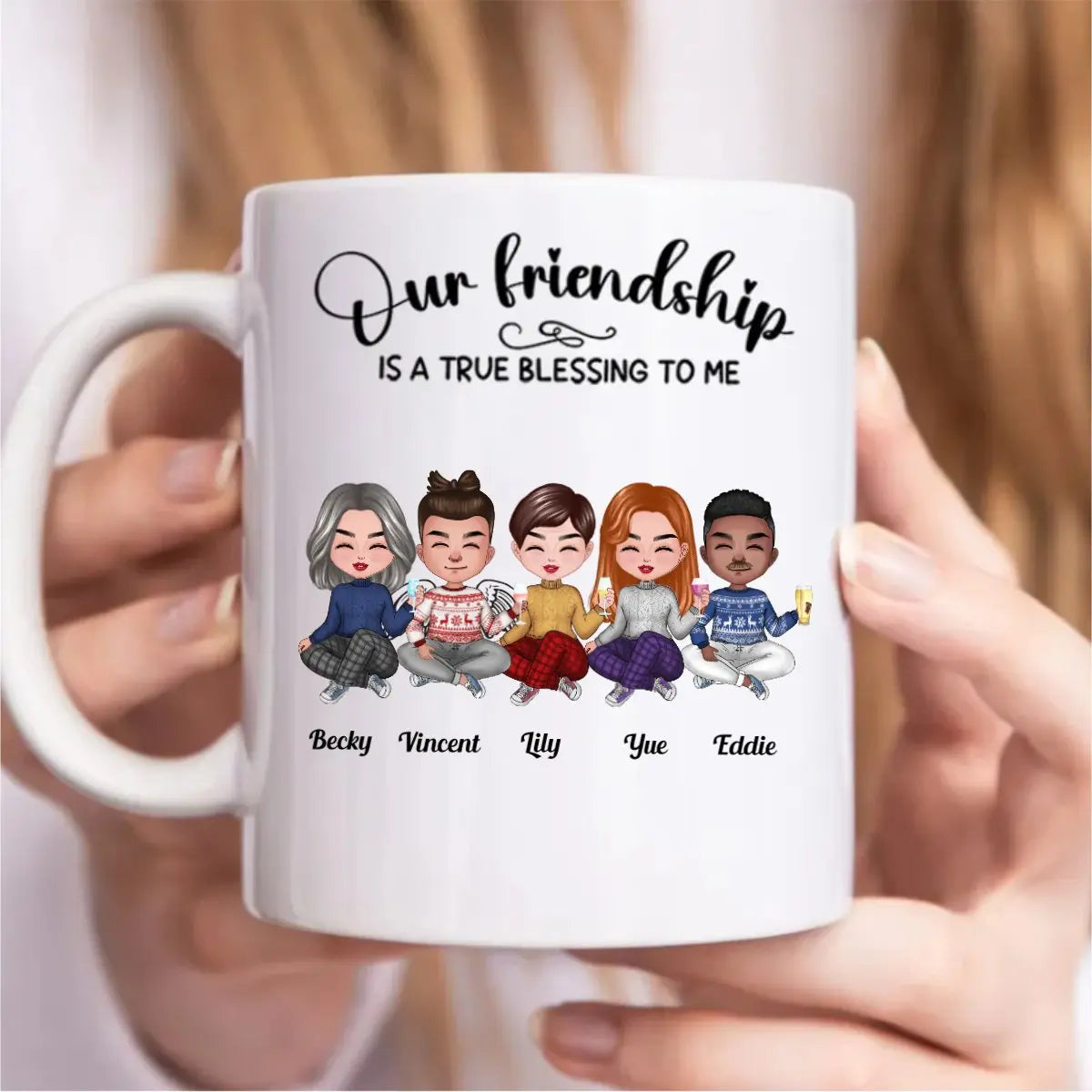 Our Friendship Is A True Blessing To Me - Personalized Mug (N) mug The Next Custom Gift