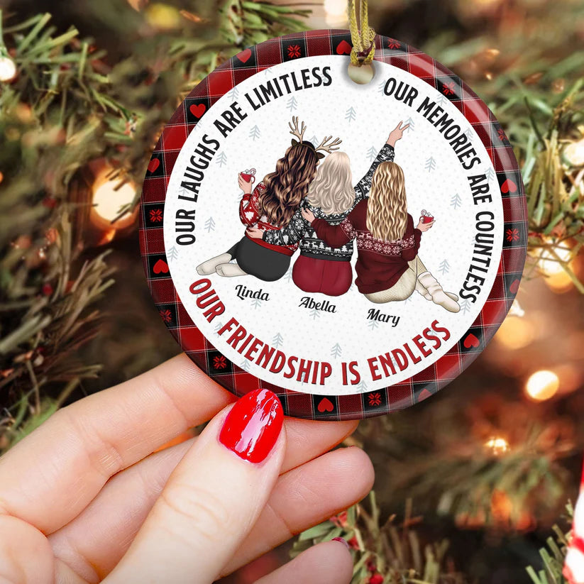 Our Friendship Is Endless - Personalized Friends Ornament