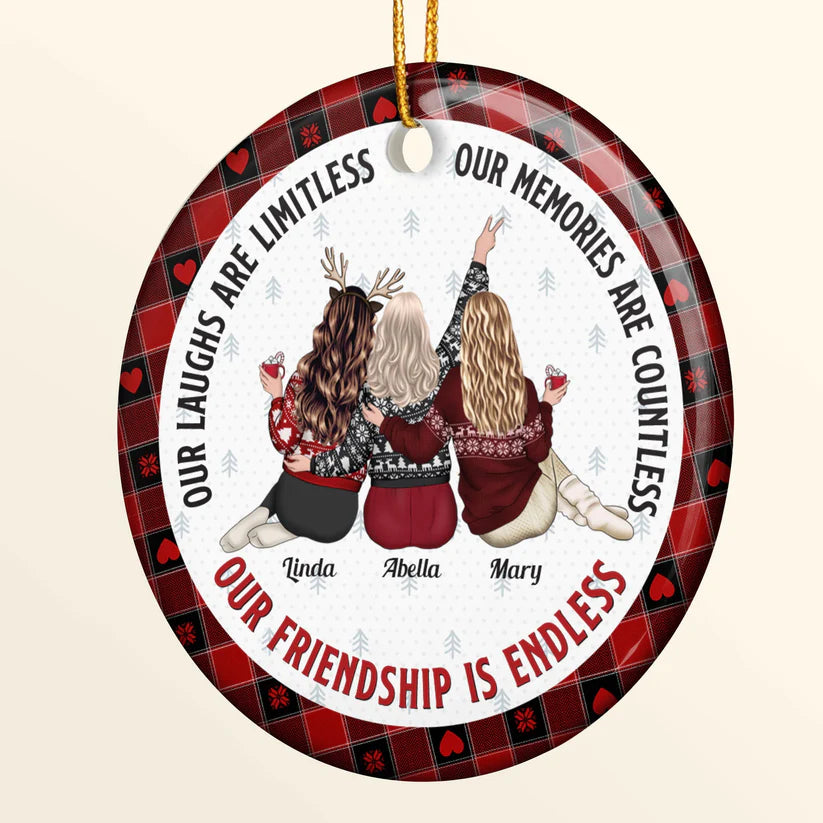 Our Friendship Is Endless - Personalized Friends Ornament