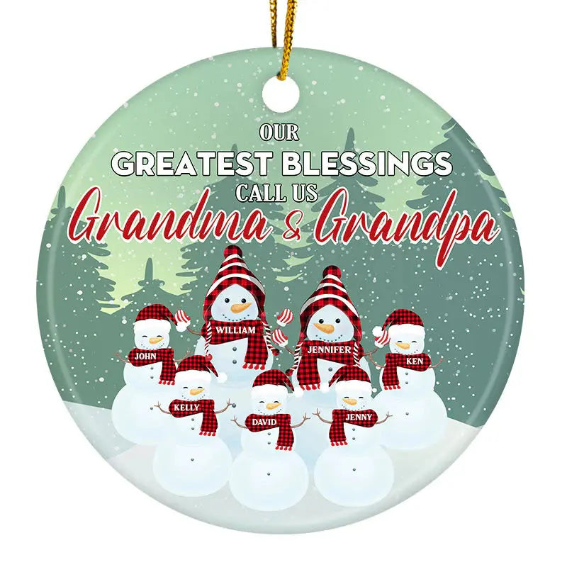 Our Greatest Blessings - Christmas Gift For Grandparent - Personalized Custom Circle Ceramic Ornament Ornament The Next Custom Gift