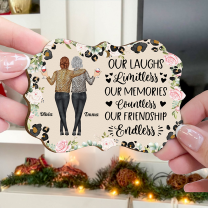 Our Laughs Are Limitless Leopard - Personalized Wooden Ornament