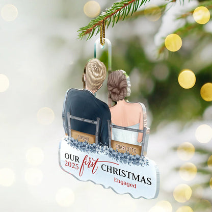 Our First Christmas Married Couples - Personalized Custom Shaped Acrylic Ornament