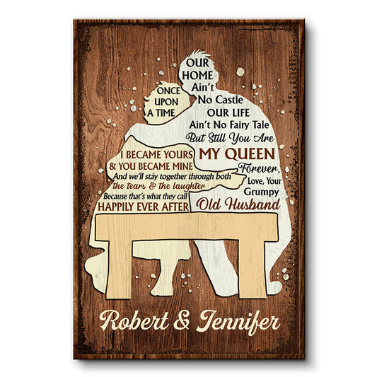 Our Home No Castle Family Old Couple - Anniversary Gift - Personalized Custom Poster