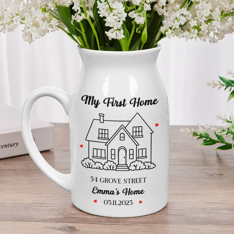 Our New Home Housewarming Gifts - Personalized Ceramic Flower Vase