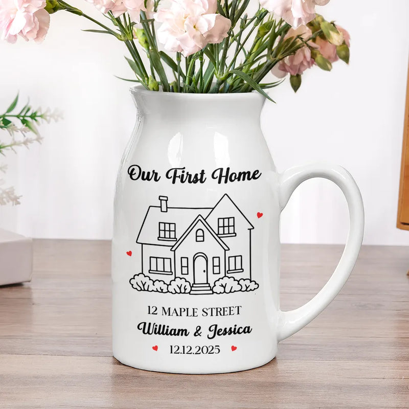 Our New Home Housewarming Gifts - Personalized Ceramic Flower Vase