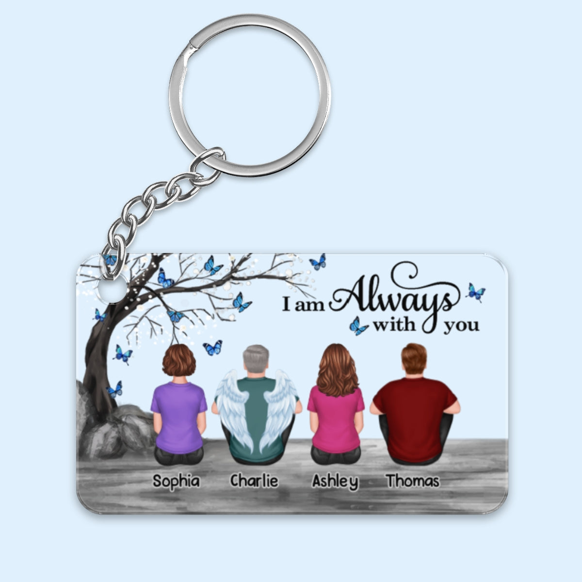 Remembrance Keepsake Family Under Blossom Tree Memorial Personalized Acrylic Keychain