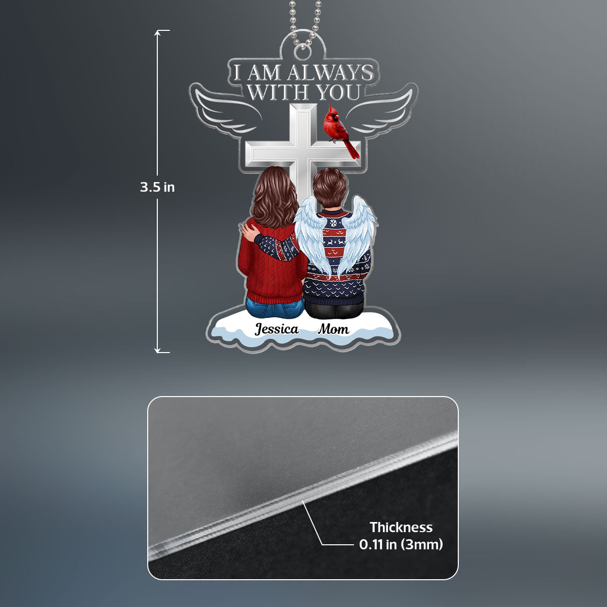 Always With You Family Memorial Keepsake Personalized Acrylic Ornament