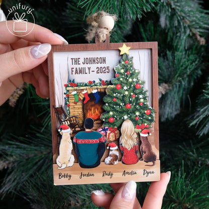 Personalized 3D Christmas Wooden Ornament - Christmas Gifts For Family, Dog Cat Lovers