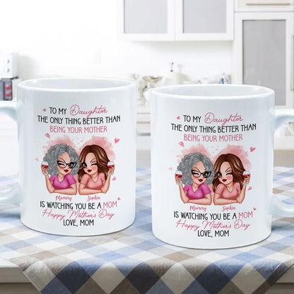 Pink Tone To My Daughter From Mom Happy Mother's Day Personalized Mug, Mother's Day Gift For Daughter
