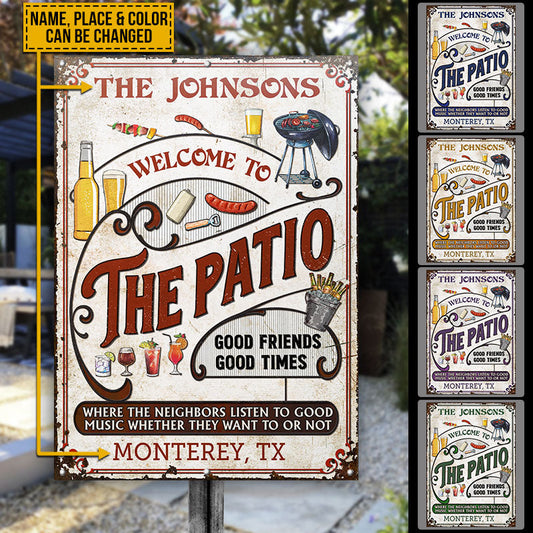 Personalized Patio Grilling Vertical Red Listen To The Good Music Color Custom Classic Metal Signs