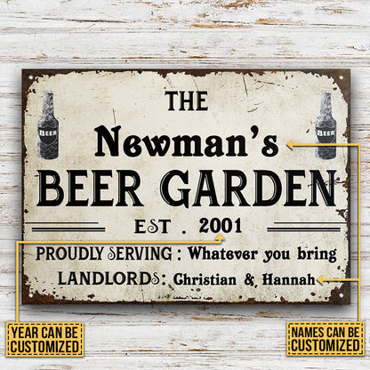 Personalized Beer Proudly Serving Customized Classic Metal Signs