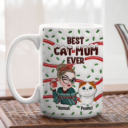 Best Cat Mom Cake - Personalized Custom 3D Inflated Effect Mug