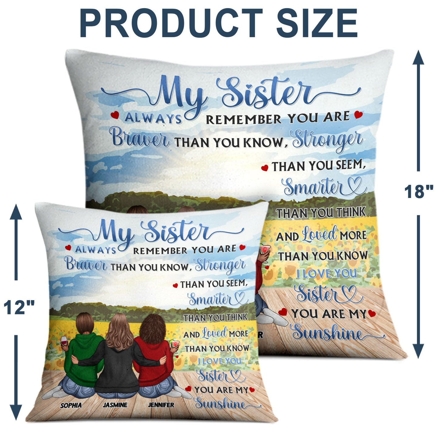 Forever You Are My Sister - Gift For Sisters - Personalized Custom Pillow
