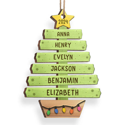 Love Makes A Family - Family Personalized Custom Ornament - Wood Custom Shaped - Christmas Gift For Family Members