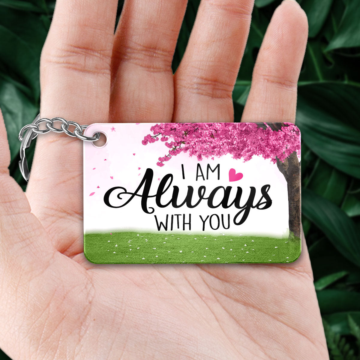 Family Memorial Under Pink Tree Remembrance Gift Personalized Acrylic Keychain