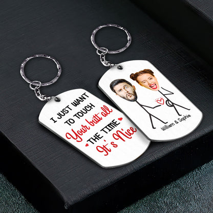 Custom Photo I Like Your Butt Forever - Funny Gift For Couples, Spouse, Lover, Husband, Wife - Personalized Aluminum Keychain