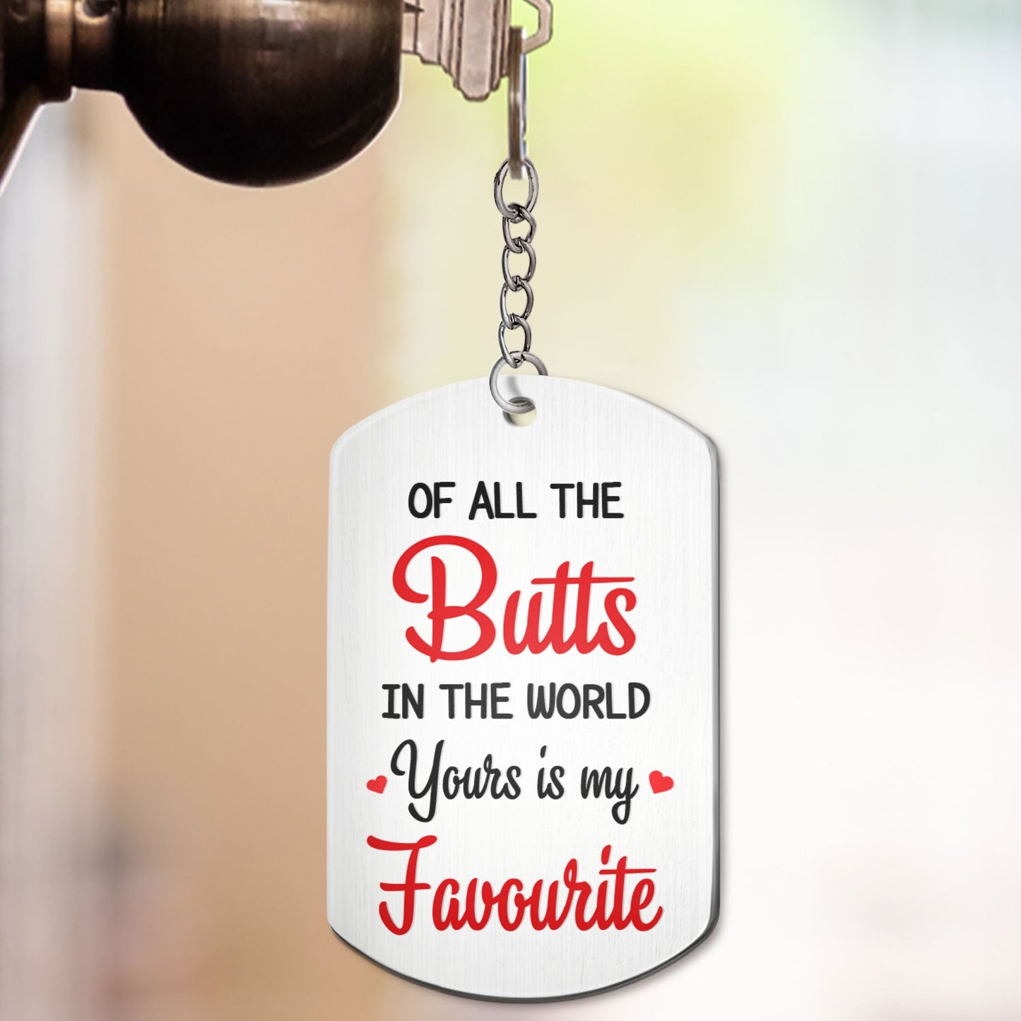 Custom Photo I Like Your Butt Forever - Funny Gift For Couples, Spouse, Lover, Husband, Wife - Personalized Aluminum Keychain