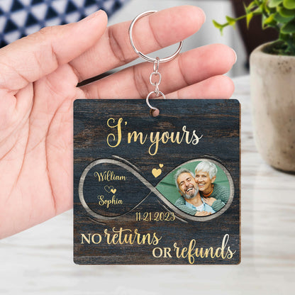 Custom Photo Couple My Heart Needed You - Anniversary Gift For Couples, Spouse, Lovers, Wife, Husband, Girlfriend, Boyfriend - Personalized Wooden Keychain