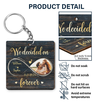 Custom Photo Couple My Heart Needed You - Anniversary Gift For Couples, Spouse, Lovers, Wife, Husband, Girlfriend, Boyfriend - Personalized Wooden Keychain