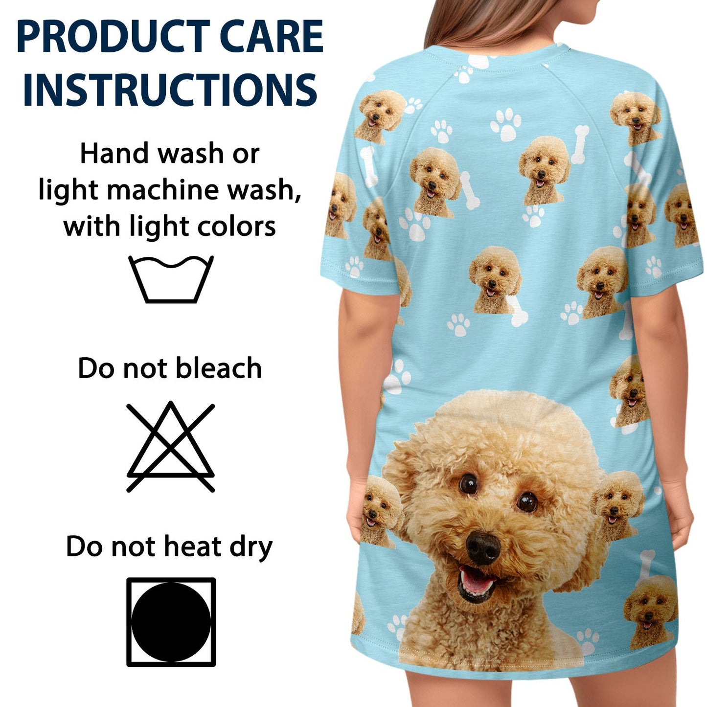 Custom Photo Dog Cat - Gift For Pet Lovers, Pet Mom - Personalized Women's Sleep Tee