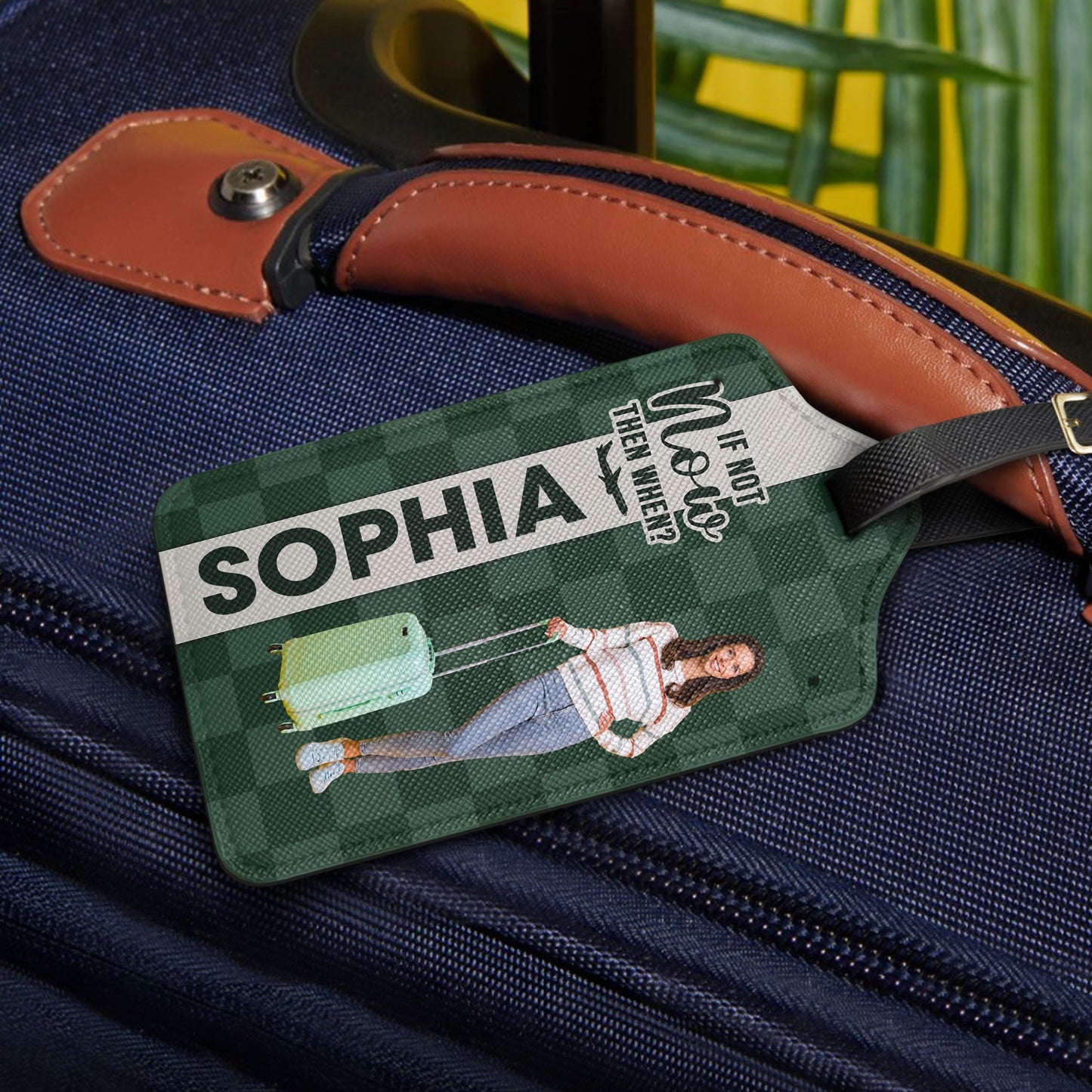 Custom Photo Collect Moments Not Things - Gift For Travellers, Travelling Lovers, Him, Her - Personalized Luggage Tag