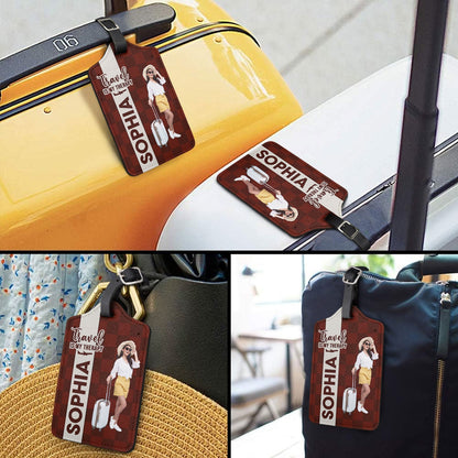 Custom Photo Collect Moments Not Things - Gift For Travellers, Travelling Lovers, Him, Her - Personalized Luggage Tag