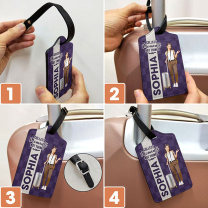 Custom Photo Collect Moments Not Things - Gift For Travellers, Travelling Lovers, Him, Her - Personalized Luggage Tag