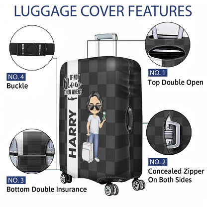 Collect Moments Not Things - Gift For Traveling Lovers, Travelers, Him, Her - Personalized Luggage Cover