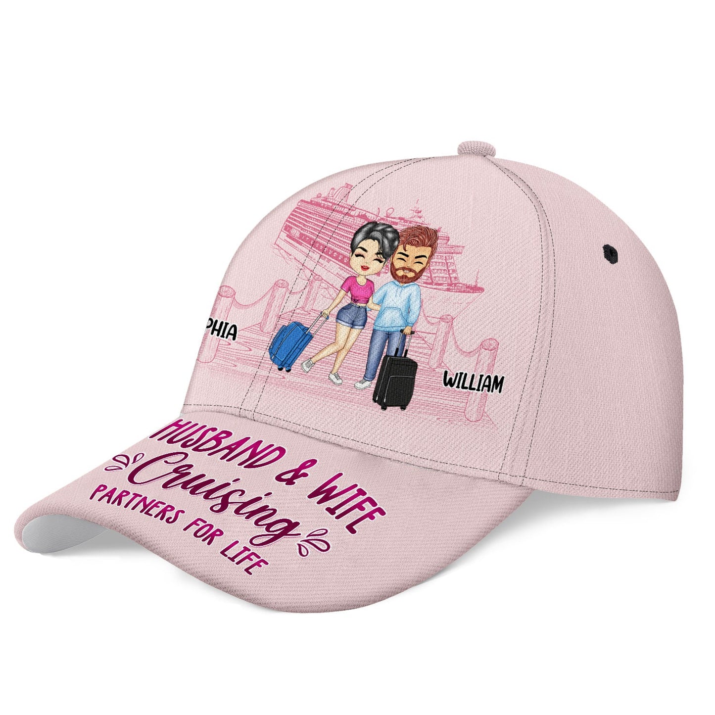 Husband & Wife Cruising Partners For Life - Gift For Couples - Personalized Classic Cap