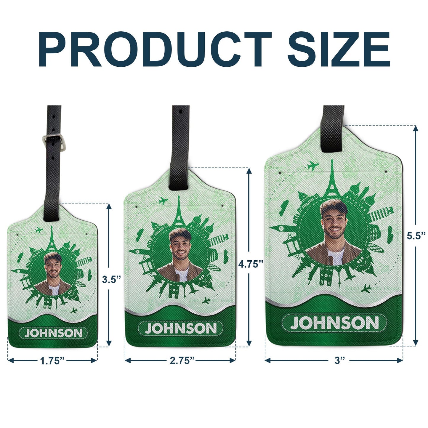 Custom Photo Travel Around The World - Gift For Traveling Lovers, Vacation Lovers, Travelers, Him, Her - Personalized Luggage Tag