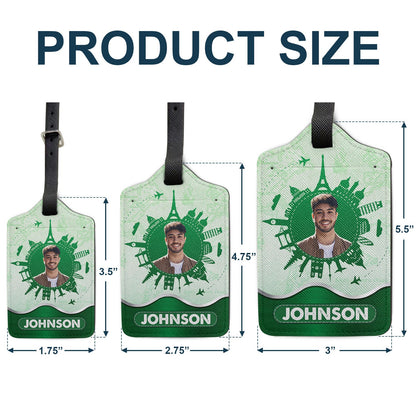 Custom Photo Travel Around The World - Gift For Traveling Lovers, Vacation Lovers, Travelers, Him, Her - Personalized Luggage Tag