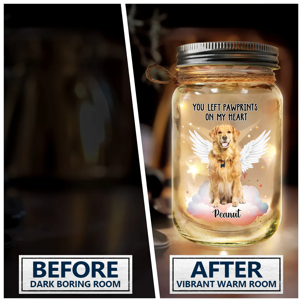 Custom Photo Your Light Will Always Shine - Memorial Gift For Pet Lovers, Dog Lovers, Cat Lovers - Personalized Mason Jar Light